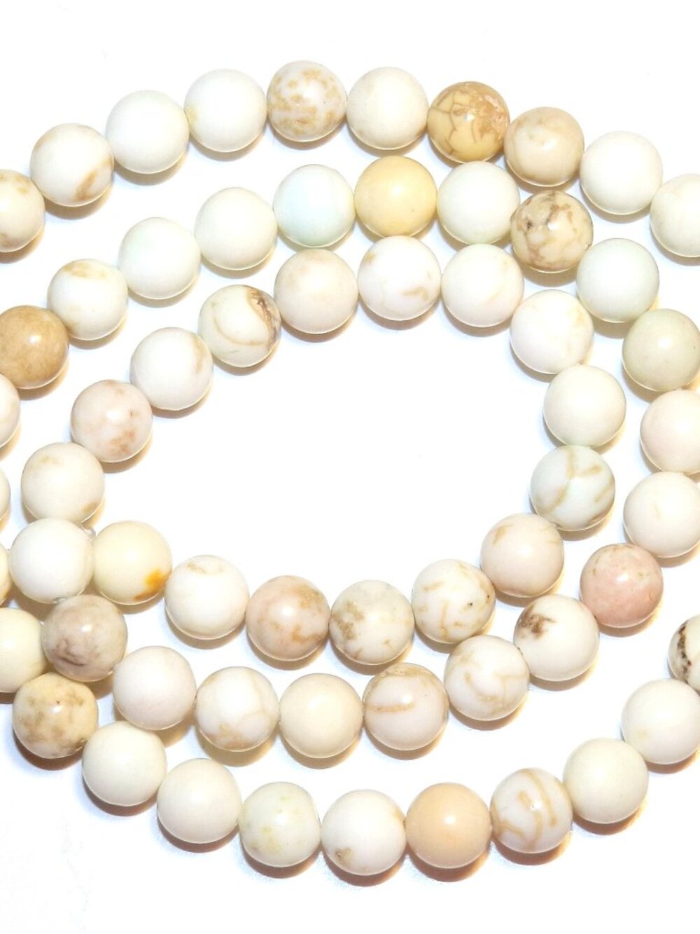 T125 Creamy White Turquoise 6mm Round Magnesite Gemstone Beads 16" Strand
